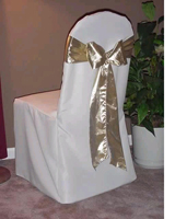 Standard banquet chair gold bow/sash